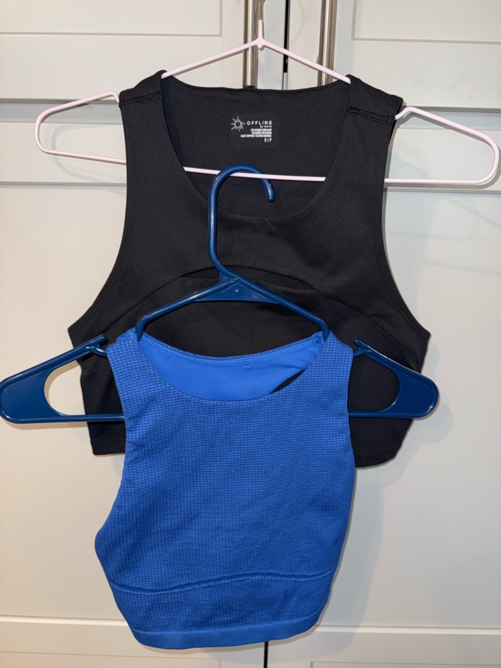 Aerie OFFLINE Sports Bra Bundle Small Black & Blue Crop Tops Activewear 2 for 1
